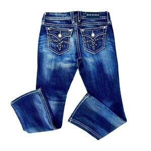 Rock Revival low rise dark bootcut jeans size 27x31.5"